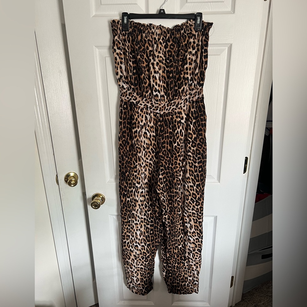 Plus Size Cheetah Jumpsuit